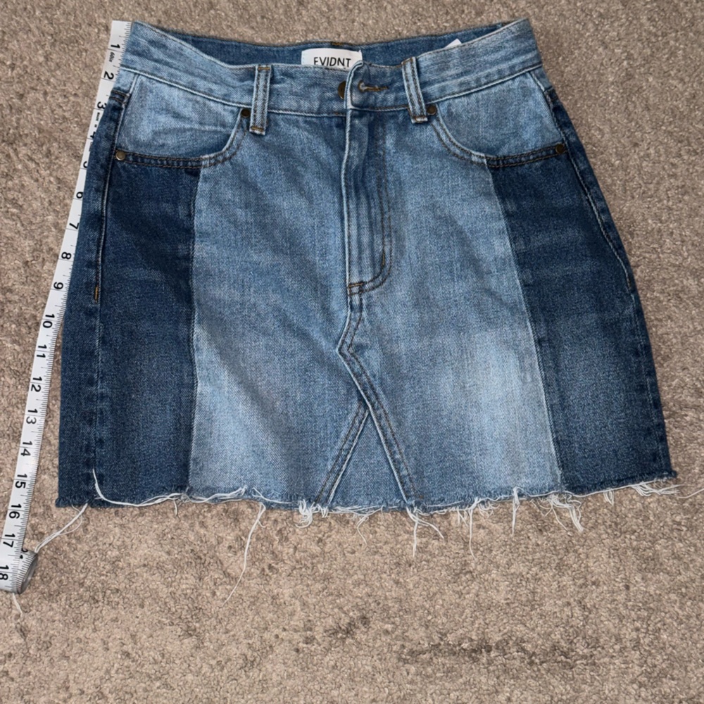 Evidnt Women's Two-Tone Denim Mini Skirt
